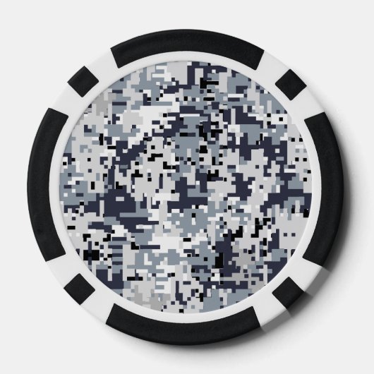 Digitaal Camouflage-decor voor stedelijke stijl Pokerchips (Achterkant)