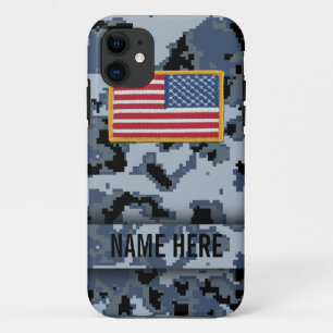 Digitaal Camouflage-Hoesje in Navy Style iPhone 11 Hoesje