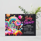 Digitaal Candyland Baby shower Kaart (Staand voorkant)