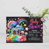 Digitaal Candyland Baby shower Kaart (Staand voorkant)