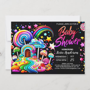 Digitaal Candyland Baby shower Kaart