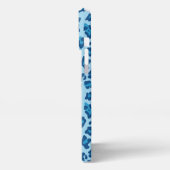 Digitaal donkerlicht blauwe luipaard afdrukken op iPhone hoesje (Linkerkant)