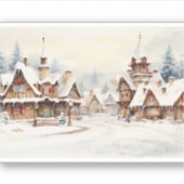 digitaal dorpje op een kerstdag. sticker (Voorkant)