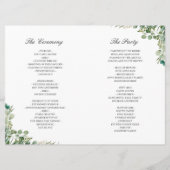 Digitaal download Eucalyptus Leaves Weddenprogramm Kaart (Achterkant)