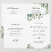 Digitaal download Eucalyptus Leaves Weddenprogramm Kaart (Voorkant / Achterkant)