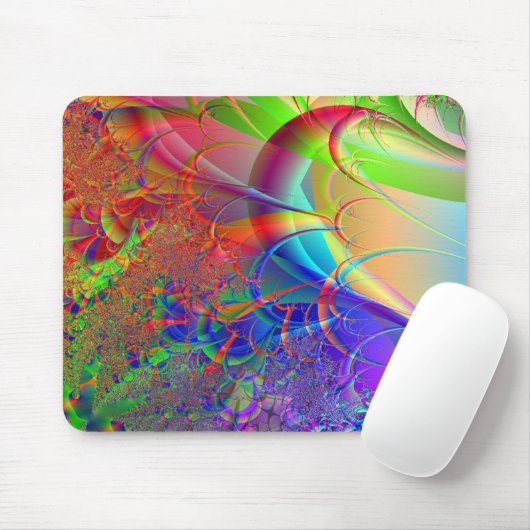 Digitaal fractal 3D-ontwerp Muismat (Met muis)