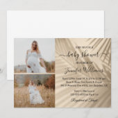 Digitaal & gedrukt 2 foto's baby shower kaart (Voorkant / Achterkant)