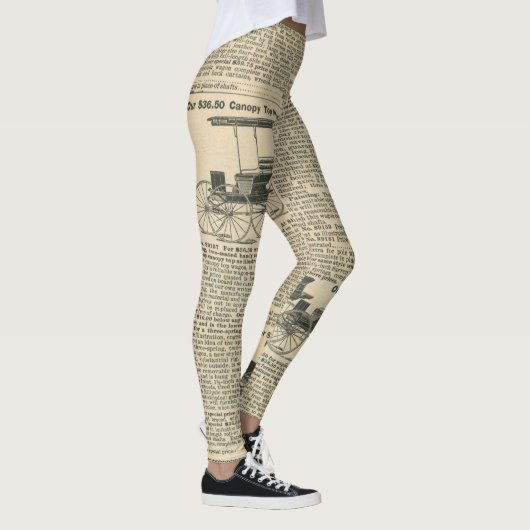 Digitaal gedrukte krant voor dames leggings (Rechts)