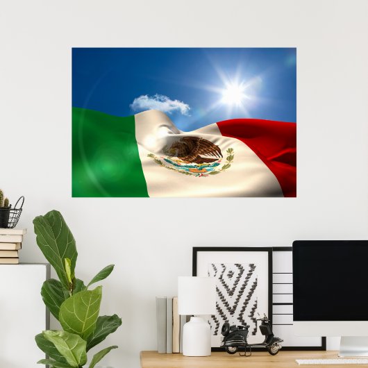 Digitaal gegenereerde rimpeling van de Mexicaanse  Poster (Thuiskantoor)