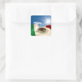 Digitaal gegenereerde rimpeling van de Mexicaanse  Vierkante Sticker (Tas)