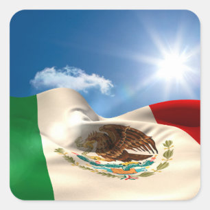 Digitaal gegenereerde rimpeling van de Mexicaanse  Vierkante Sticker