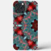 Digitaal gehammerd glas, rood en cyens Case-Mate iPhone case (Achterkant)