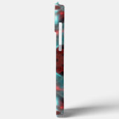 Digitaal gehammerd glas, rood en cyens Case-Mate iPhone case (Achterkant / Links)