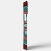Digitaal gehammerd glas, rood en cyens Case-Mate iPhone case (Achterkant / Rechts)