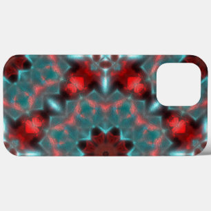 Digitaal gehammerd glas, rood en cyens Case-Mate iPhone case