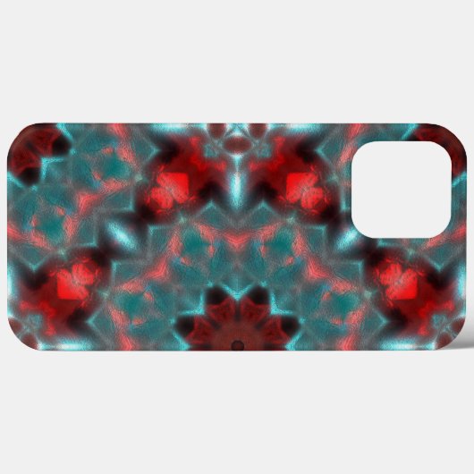 Digitaal gehammerd glas, rood en cyens Case-Mate iPhone case (Achterkant (horizontaal))