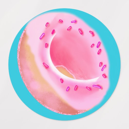 Digitaal gekleurd vers gelekte donut labels (Design 1)