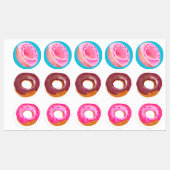 Digitaal gekleurd vers gelekte donut labels (Vel)