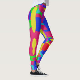 digitaal gemaakt zwart ontwerp op rode achtergrond leggings