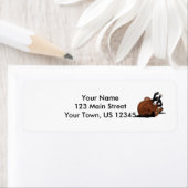 Digitaal gemaakte baai of bruin paard die op de ru etiket (Insitu)