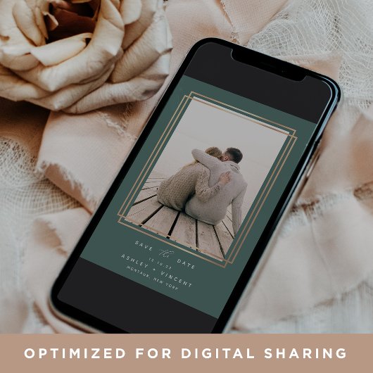 DIGITAAL geometrisch Lijst | Verticale foto Save The Date