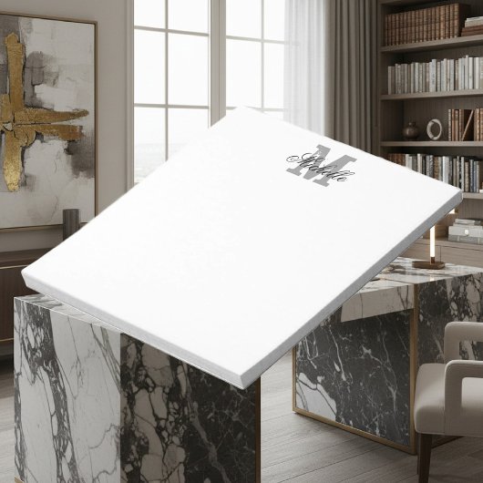 Digitaal gepersonaliseerd monogram schrijvend noti notitieblok