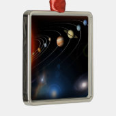 Digitaal geproduceerd afbeelding van ons zonnestel metalen ornament (Rechts)