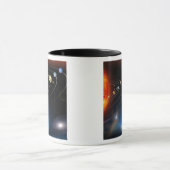 Digitaal geproduceerd afbeelding van ons zonnestel mok (Midden)