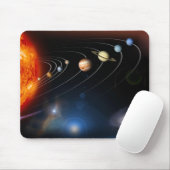 Digitaal geproduceerd afbeelding van ons zonnestel muismat (Met muis)