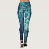 Digitaal geruit blauw Abstract Leggings (Achterkant)