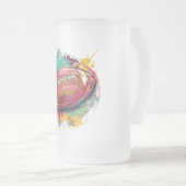 Digitaal geschilderd Amerikaans football Design Matglas Bierpul (Voorkant rechts)