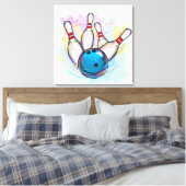 Digitaal geschilderd Bowling-ontwerp Canvas Afdruk (Insitu (Slaapkamer))