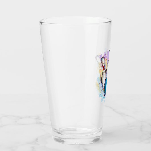 Digitaal geschilderd Bowling-ontwerp Glas (Rechts)