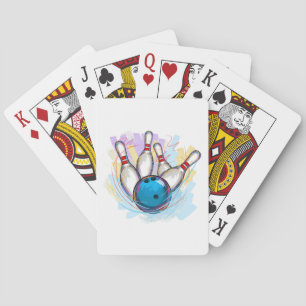 Digitaal geschilderd Bowling-ontwerp Pokerkaarten