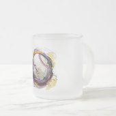 Digitaal geschilderd honkbalontwerp matglas koffiemok (Voorkant rechts)