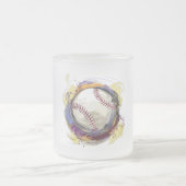 Digitaal geschilderd honkbalontwerp matglas koffiemok (Center)