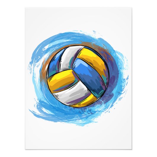 Digitaal geschilderd Volleybalontwerp Foto Afdruk (Voorkant)