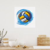 Digitaal geschilderd Volleybalontwerp Poster (Keuken)