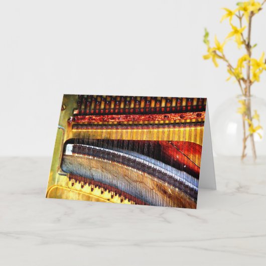 Digitaal gewijzigde "Piano Strings" Kaart (Gele Bloem)