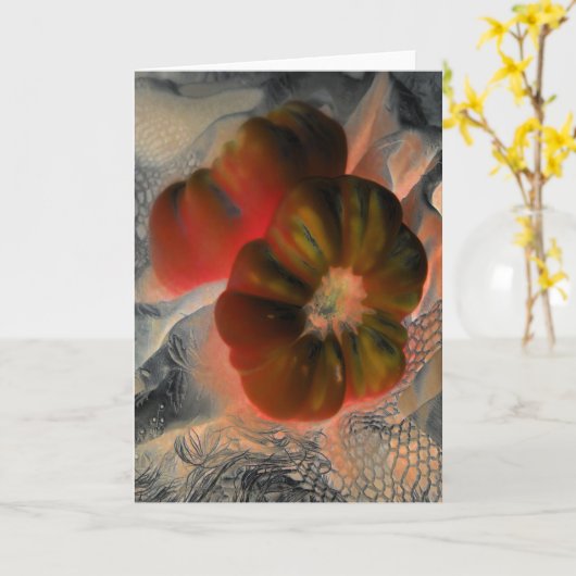 Digitaal gewijzigde "Tomato and Lace" Kaart (Gele Bloem)