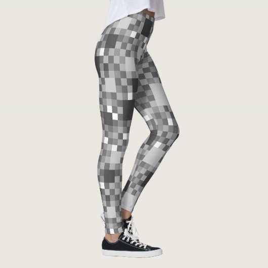 Digitaal grijs Pixelated Little Squares Leggings (Rechts)