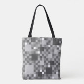 Digitaal grijs Pixelated Little Squares Tote Bag (Achterkant)
