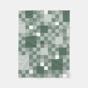 Digitaal groene, pixelated Little Squares Fleece Deken