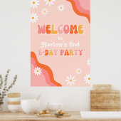 Digitaal Groovy Verjaardagsfeestje Welkomstbord Poster (Keuken)