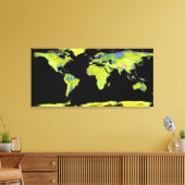 Digitaal hoogtemodel van de continenten op Ea Canvas Afdruk (Insitu (Woonkamer))
