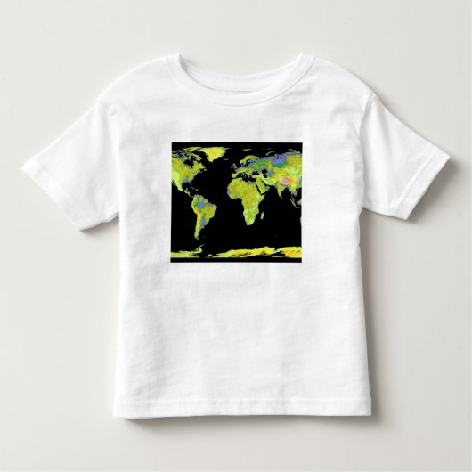 Digitaal hoogtemodel van de continenten op Ea Kinder Shirts (Voorkant)