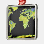 Digitaal hoogtemodel van de continenten op Ea Metalen Ornament (Links)