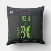 Digitaal horloge gezicht lendenkussen kussen (Achterkant)