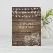 Digitaal huwelijk nodigt Mason Jars Lichten uit Kaart (Staand voorkant)