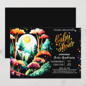 Digitaal in het bewerkbare Bossen-Baby shower Kaart (Voorkant / Achterkant)